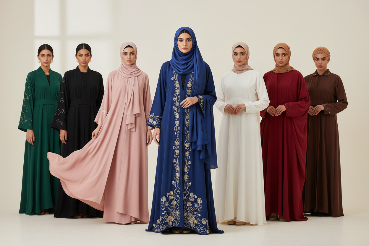 enleve juste la femme en tenus et tu met a sa plasse une femme qui porte une abaya avec foulard stillé